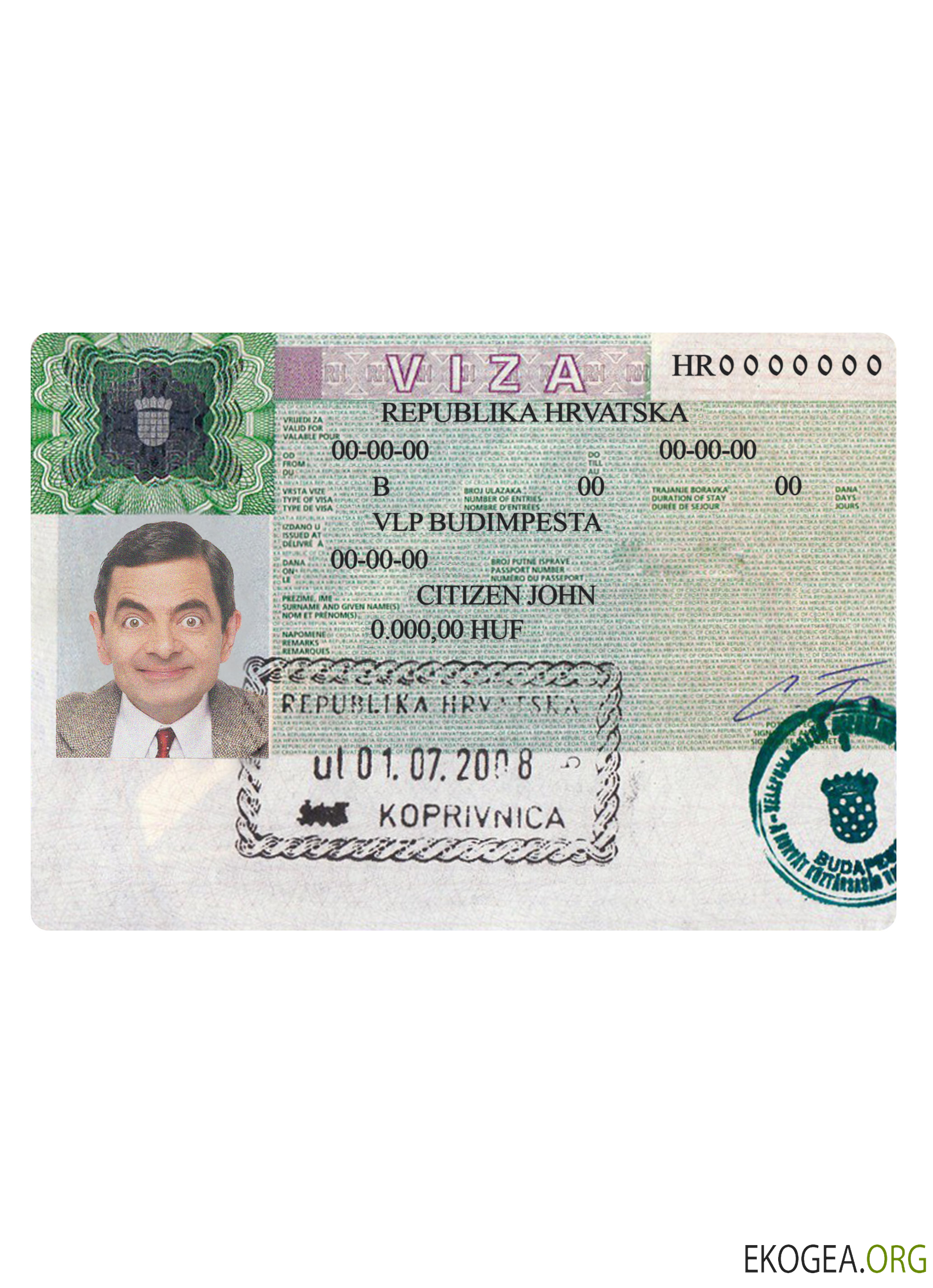 Visa touristique pour la Croatie